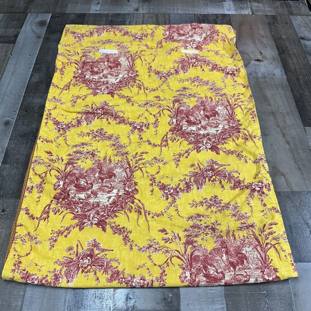 Waverly La Petite Ferme Spice Red Yellow Toile Rustic Rooster French Door Panel
